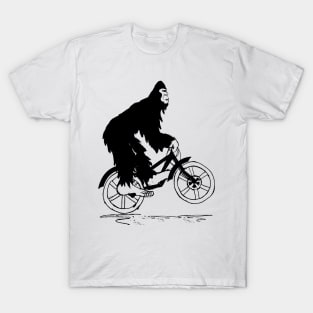 Funny BIgfoot Riding A Bike T-Shirt